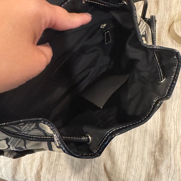 Coach Black and Cream Patterned Backpack - Picture 4 of 4